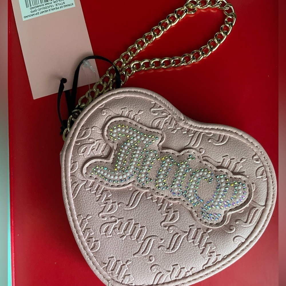 Juicy Couture Wallet,Juicy Couture Pink Heart Wristlet - Picture 3 of 9